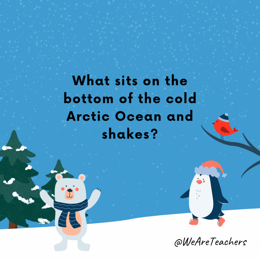 What sits on the bottom of the cold Arctic Ocean and shakes?
