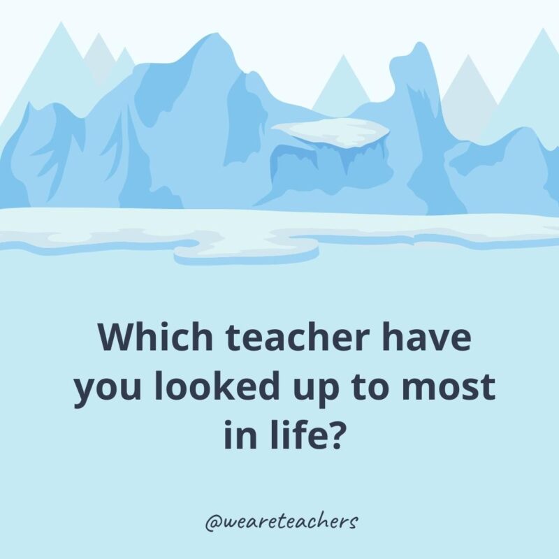 Which teacher have you looked up to most in life?