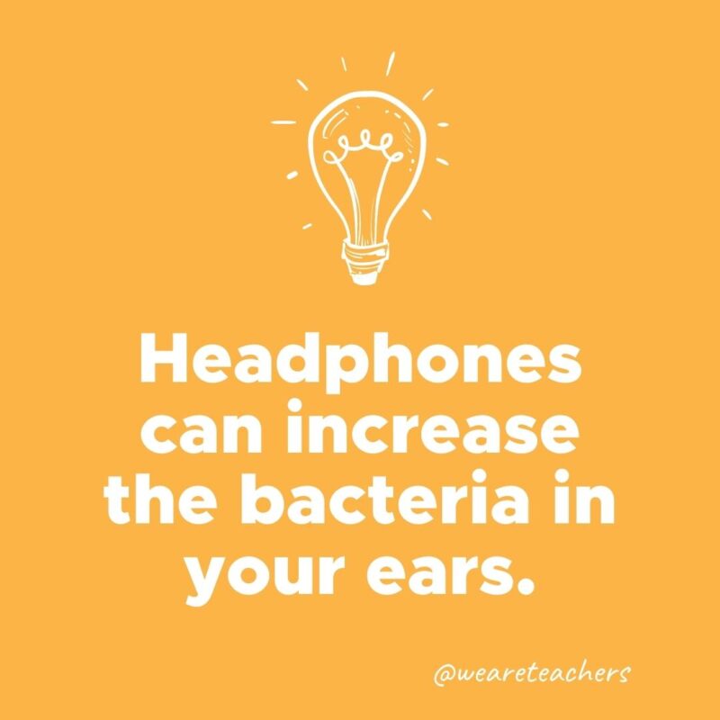 Weird fun facts - Headphones can increase the bacteria in your ears.