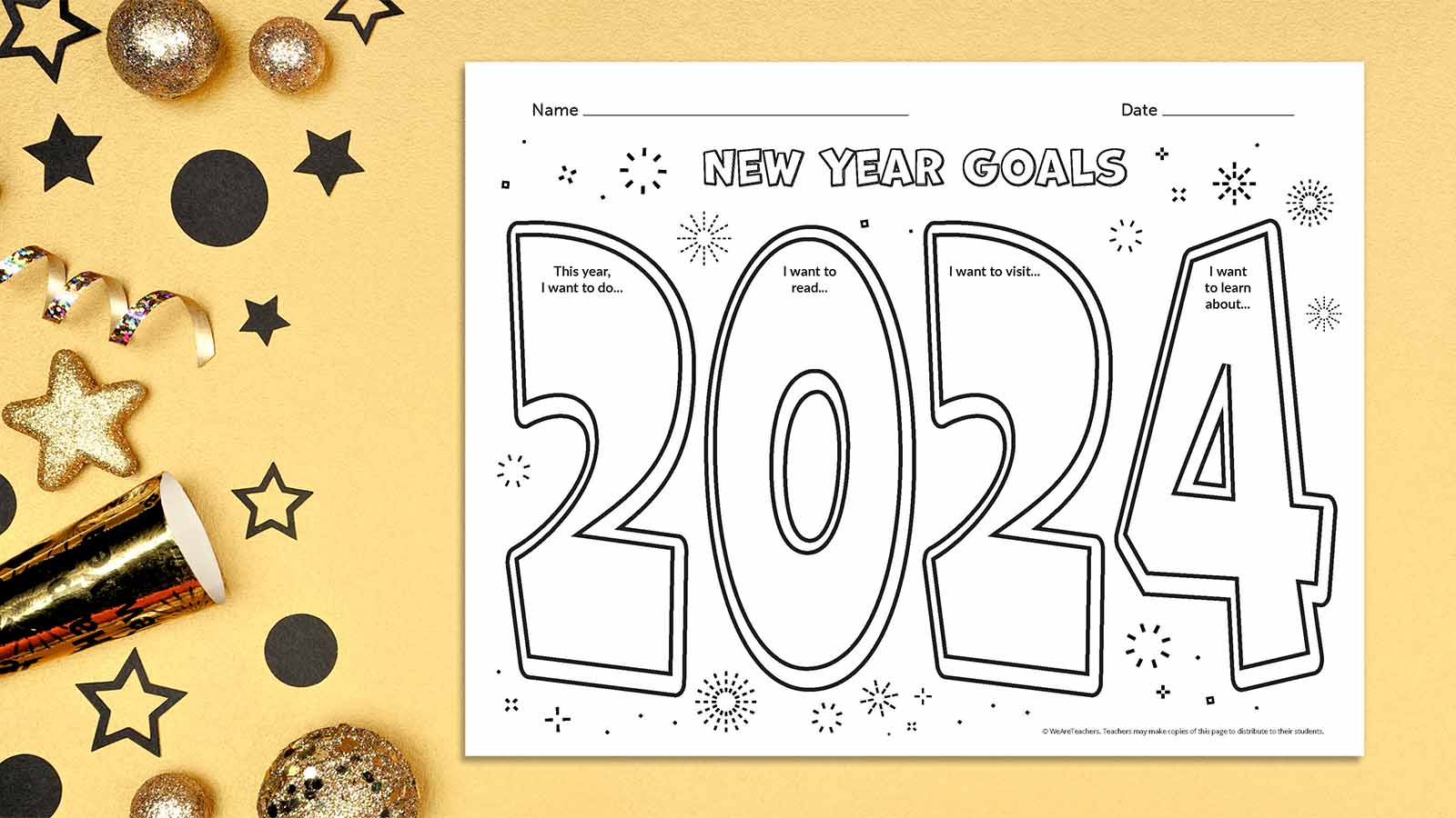 2024 New Years Goal Template