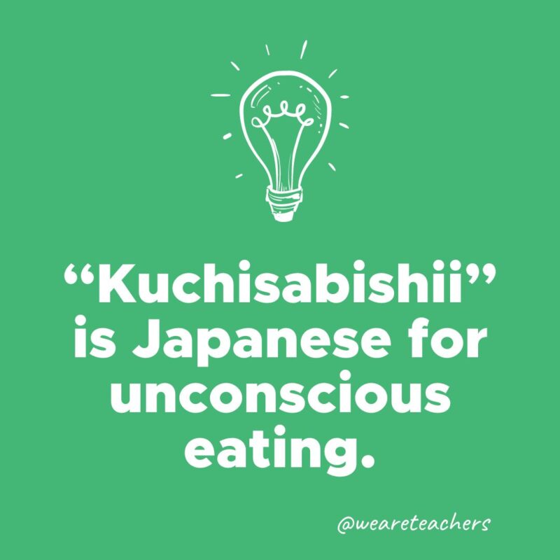  “Kuchisabishii” is Japanese for unconscious eating.