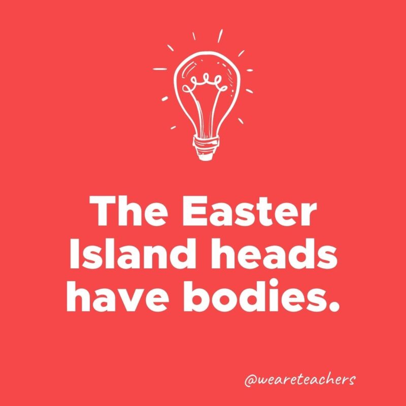 The Easter Island heads have bodies. 