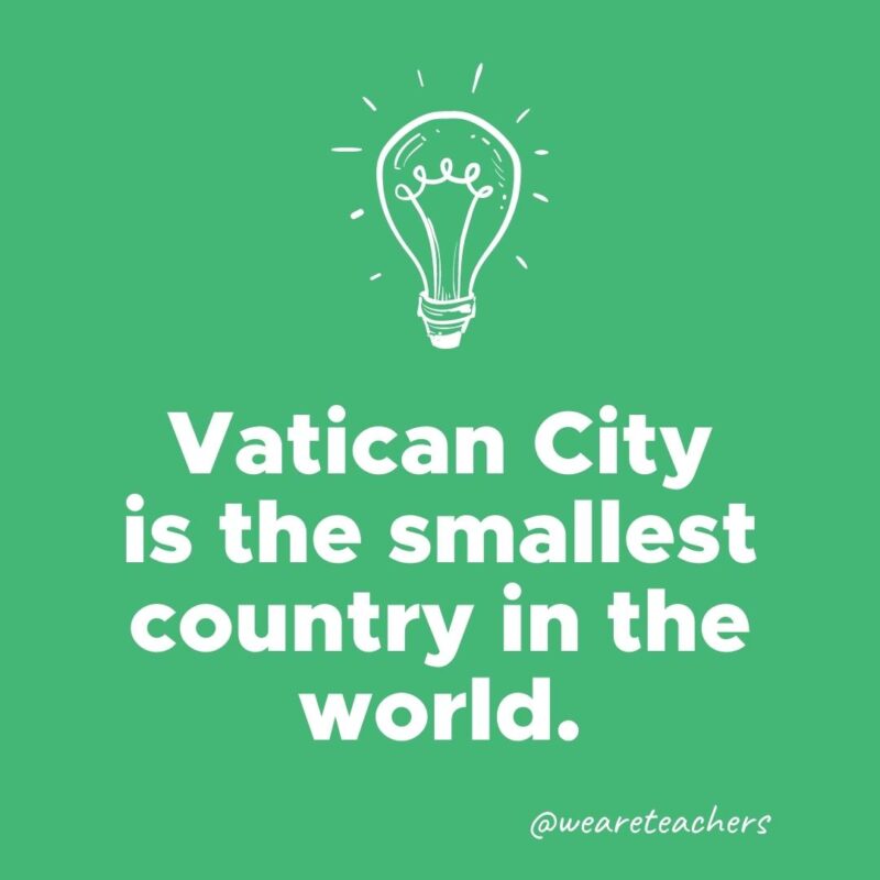 Vatican City is the smallest country in the world. 