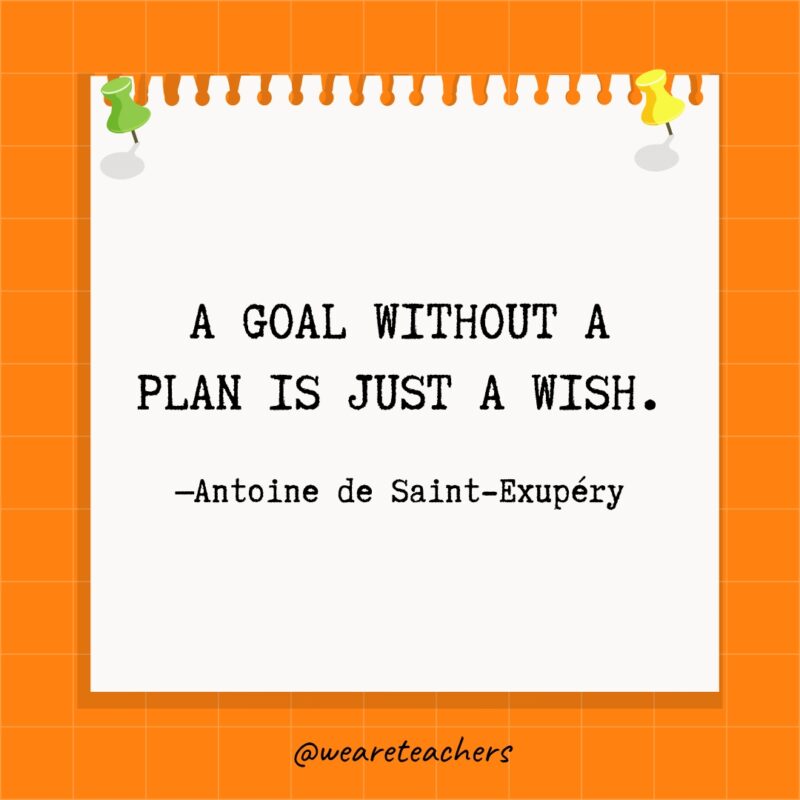 A goal without a plan is just a wish.- goal setting quotes