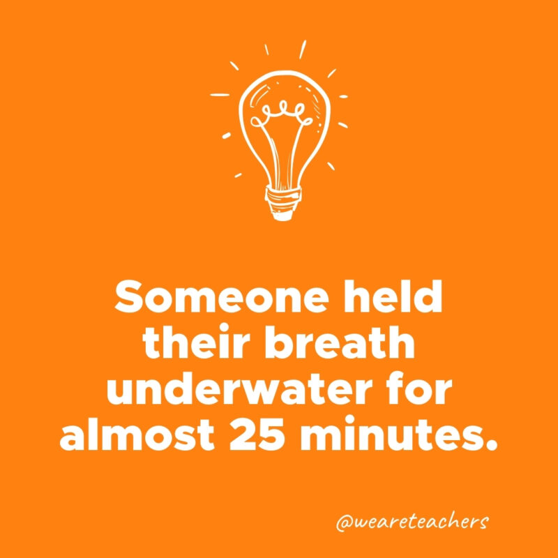 Someone held their breath underwater for almost 25 minutes.