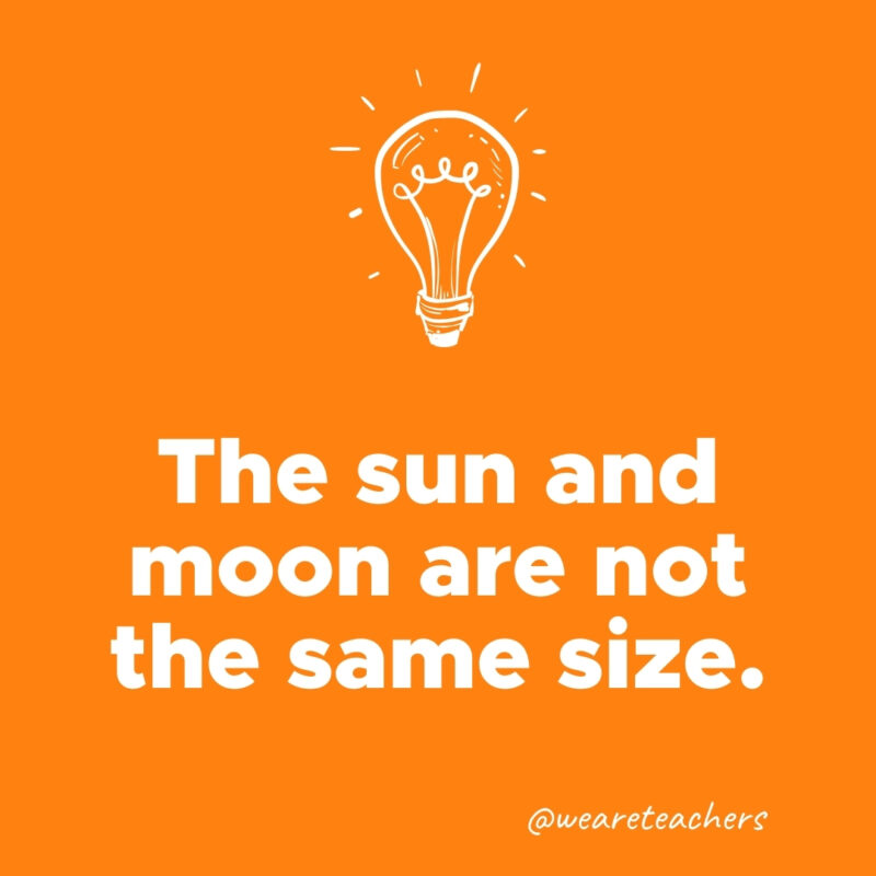 The sun and moon are not the same size.