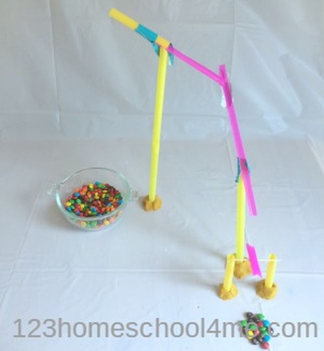 Candy delivery machine built of drinking straws
