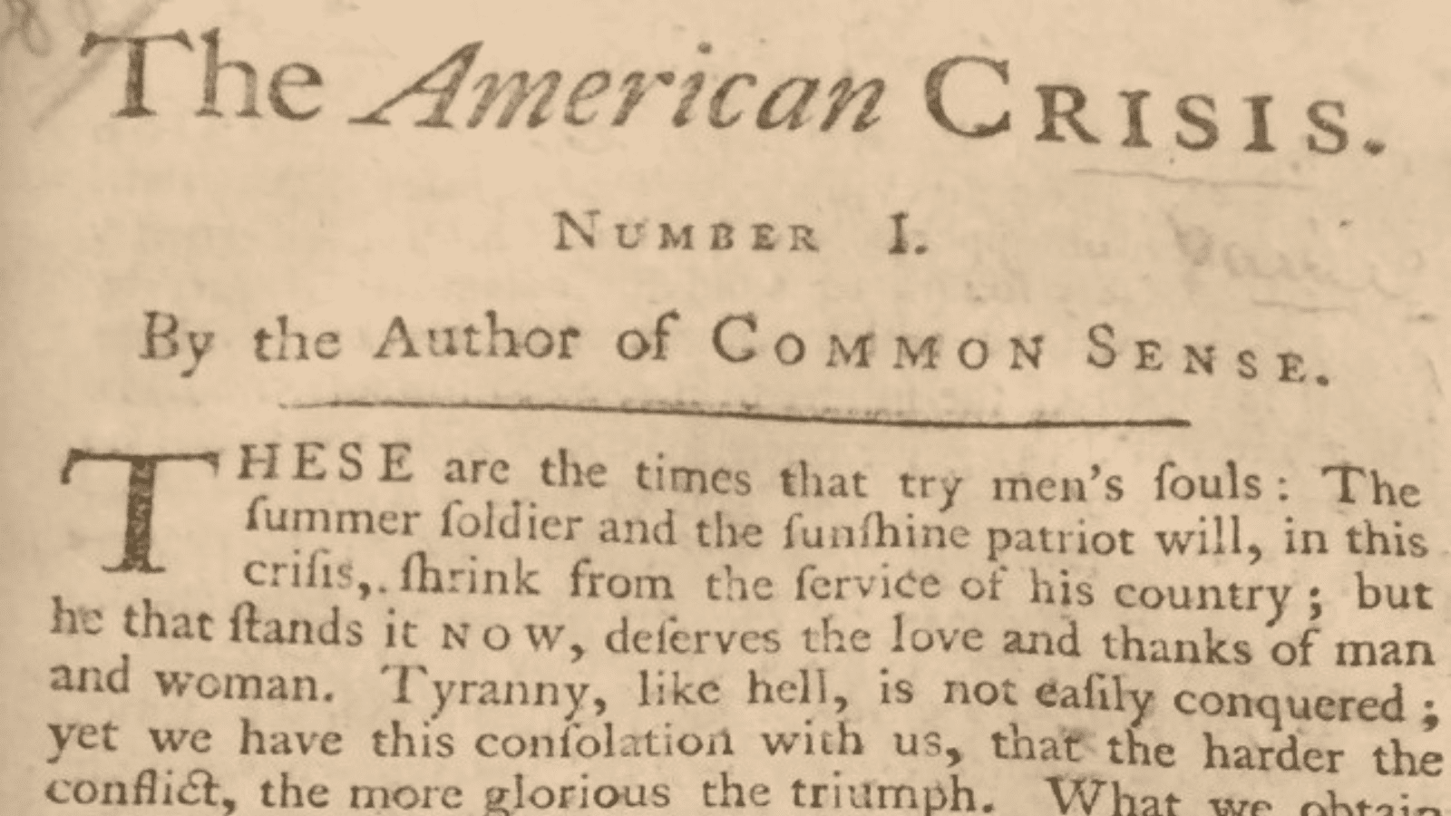 The American Crisis historical article, as an instance of persuasive essay examples